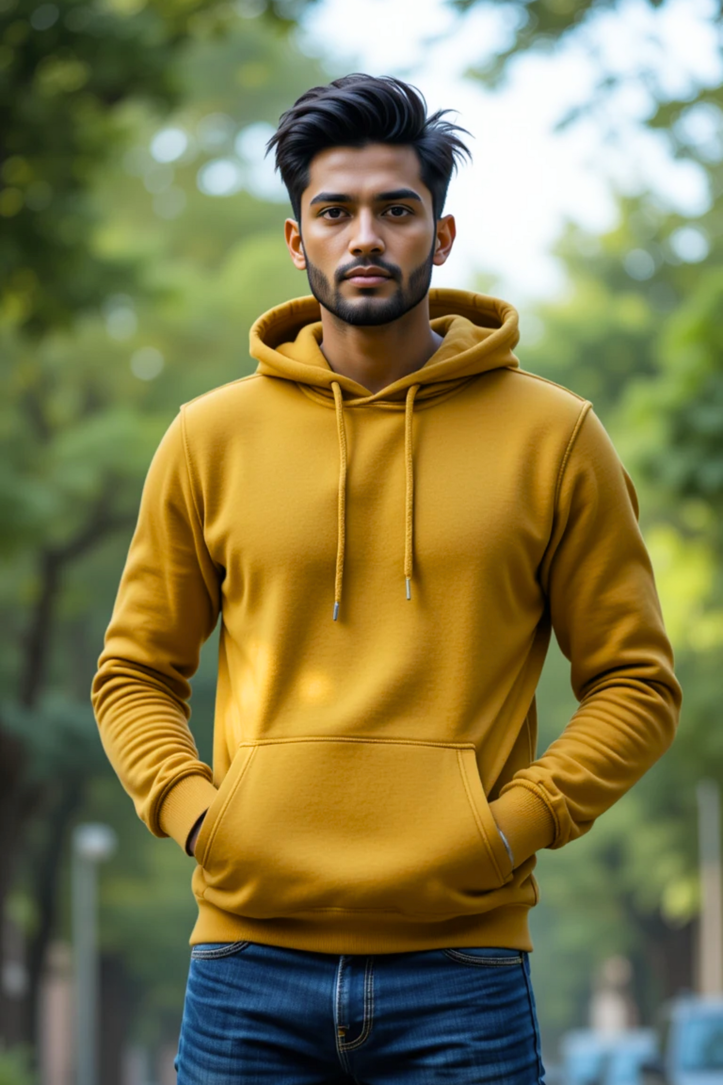 Amber Glow Mustard Yellow Hoodie