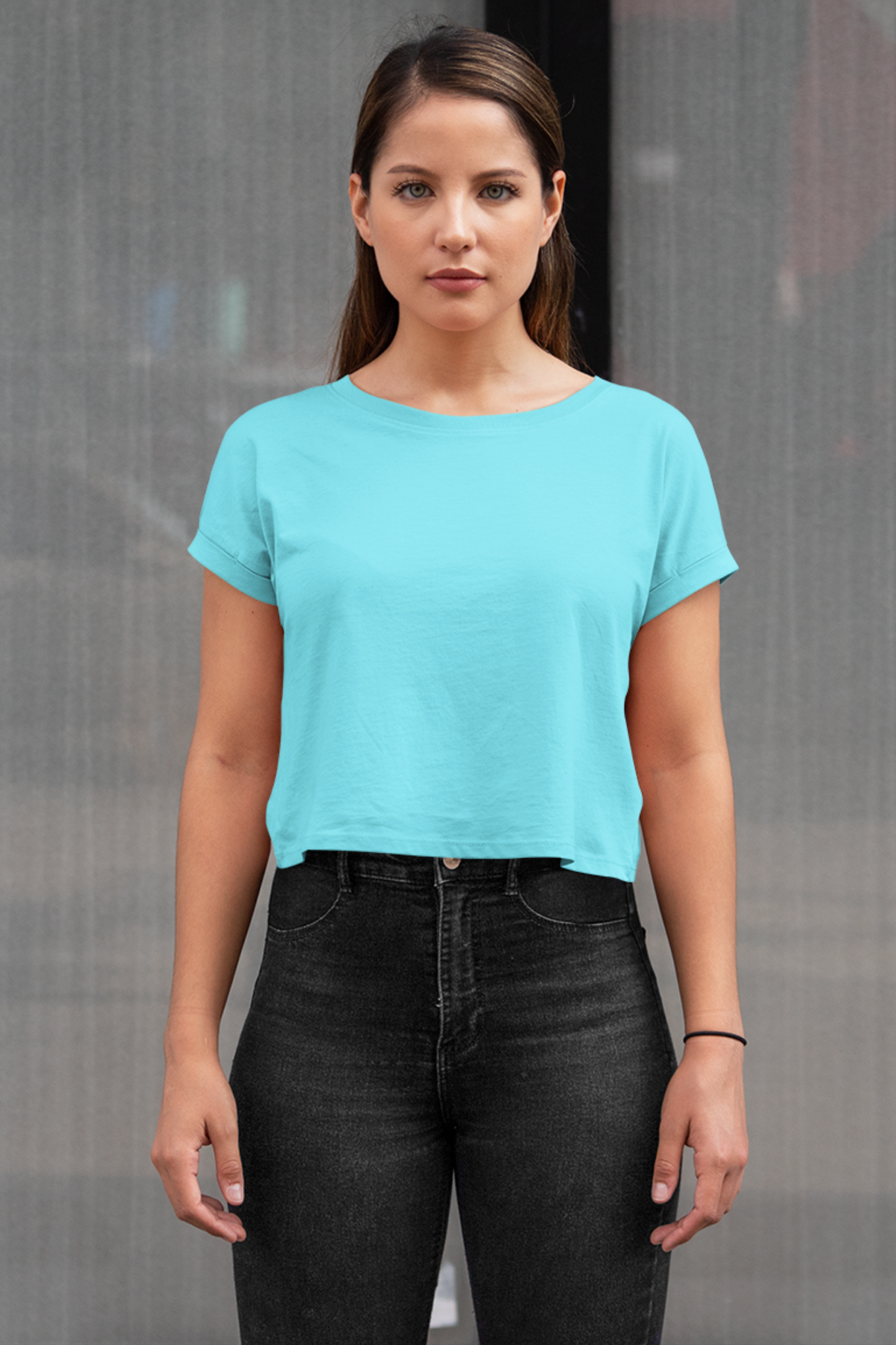 Azure Sky Blue Crop Top