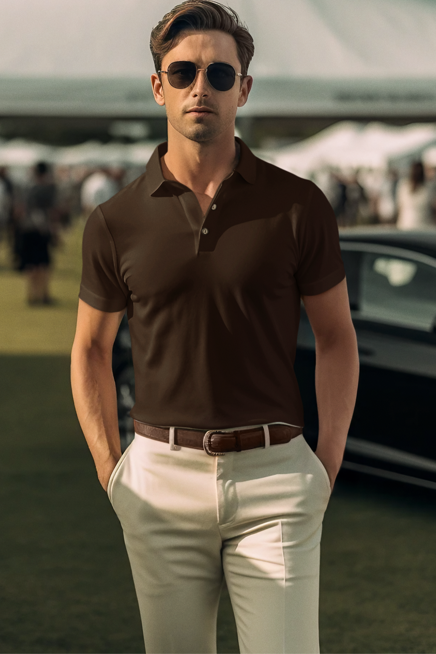 Brewed Reserve Coffee Brown Polo - The Khoj Store