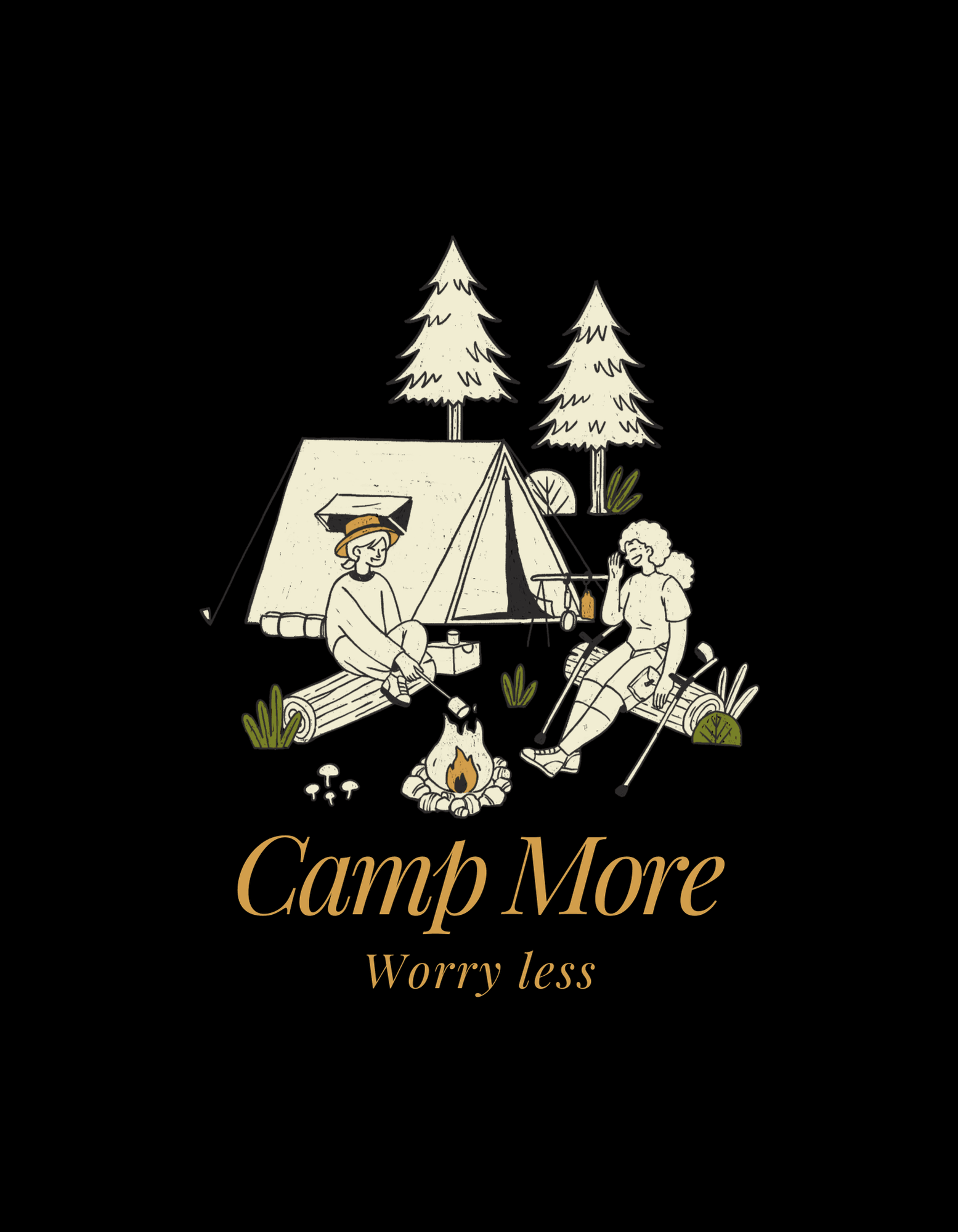 Camp More, Worry Less T-Shirt - The Khoj Store