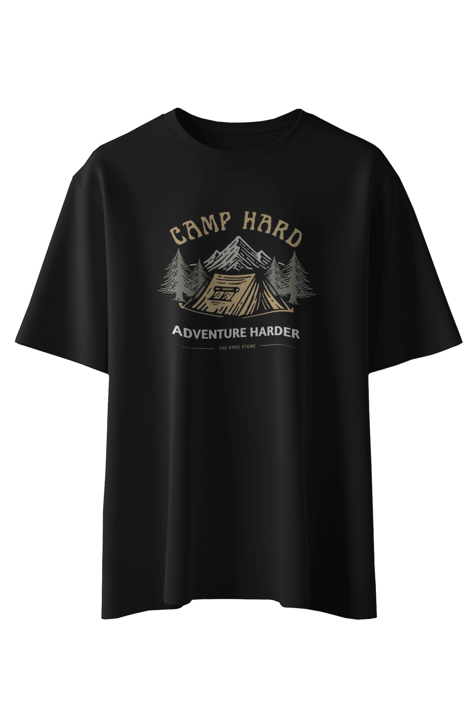 Camp Hard, Adventure Harder T-Shirt - The Khoj Store