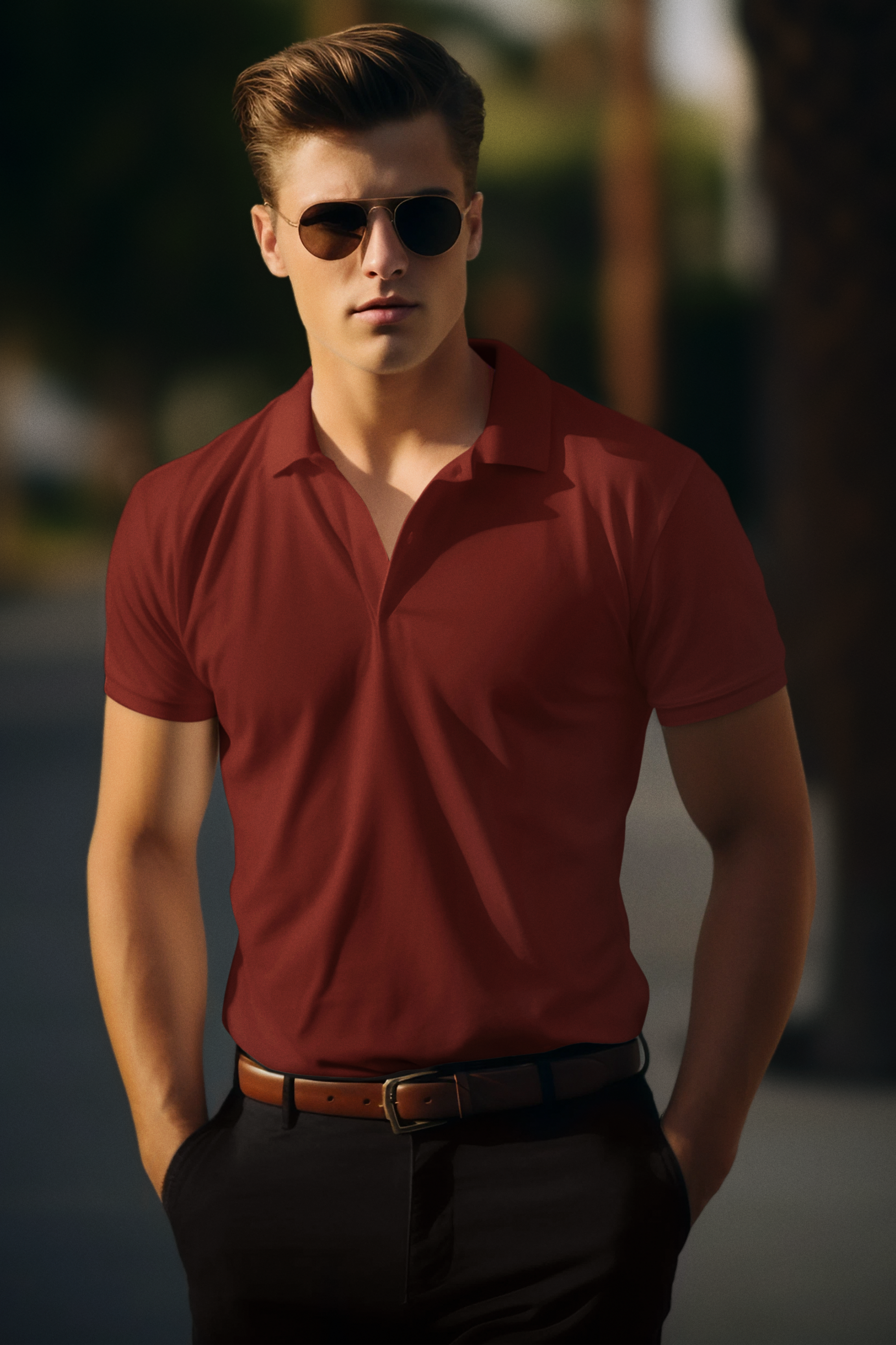 Canyon Brick Red Polo - The Khoj Store