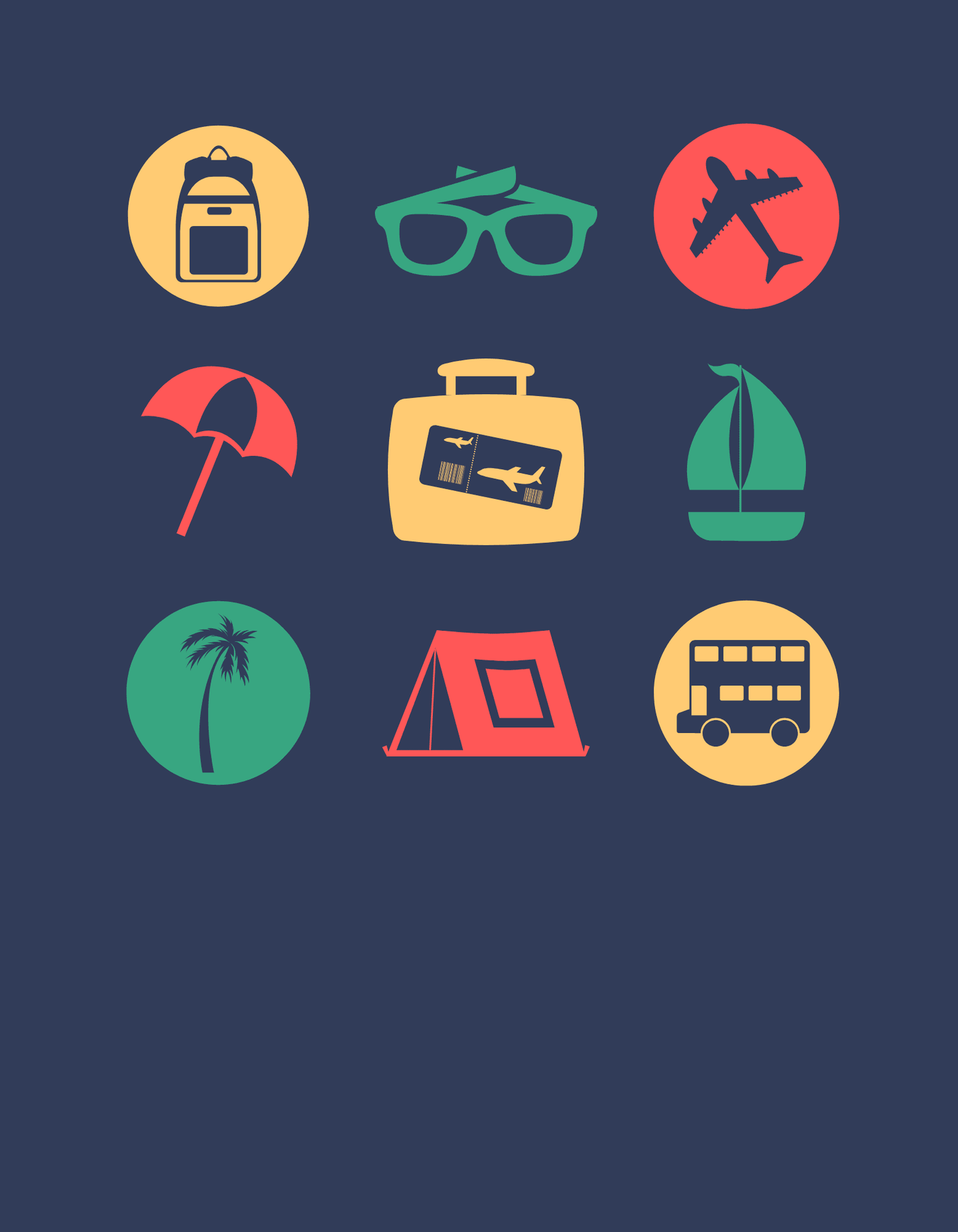 Colorful Icons Travel T-Shirt - The Khoj Store