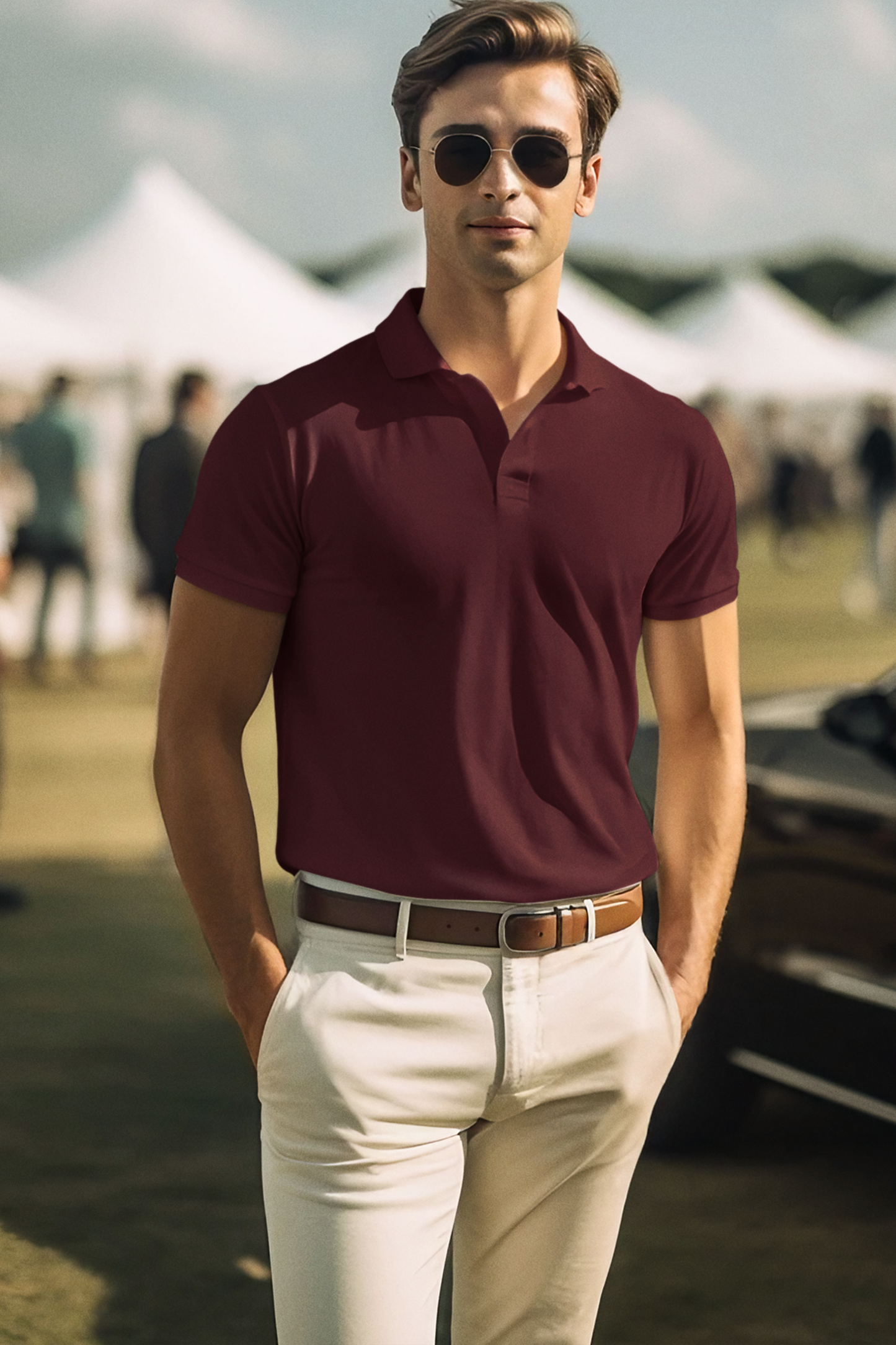Crimson Ridge Maroon Polo - The Khoj Store