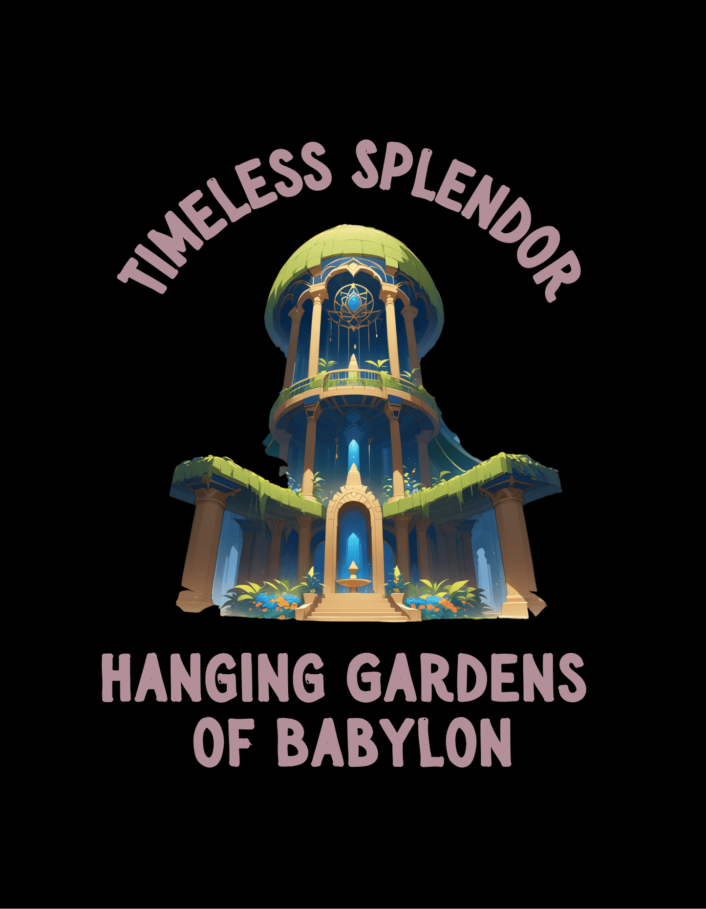 Timeless Splendor: Hanging Gardens of Babylon T-Shirt - The Khoj Store