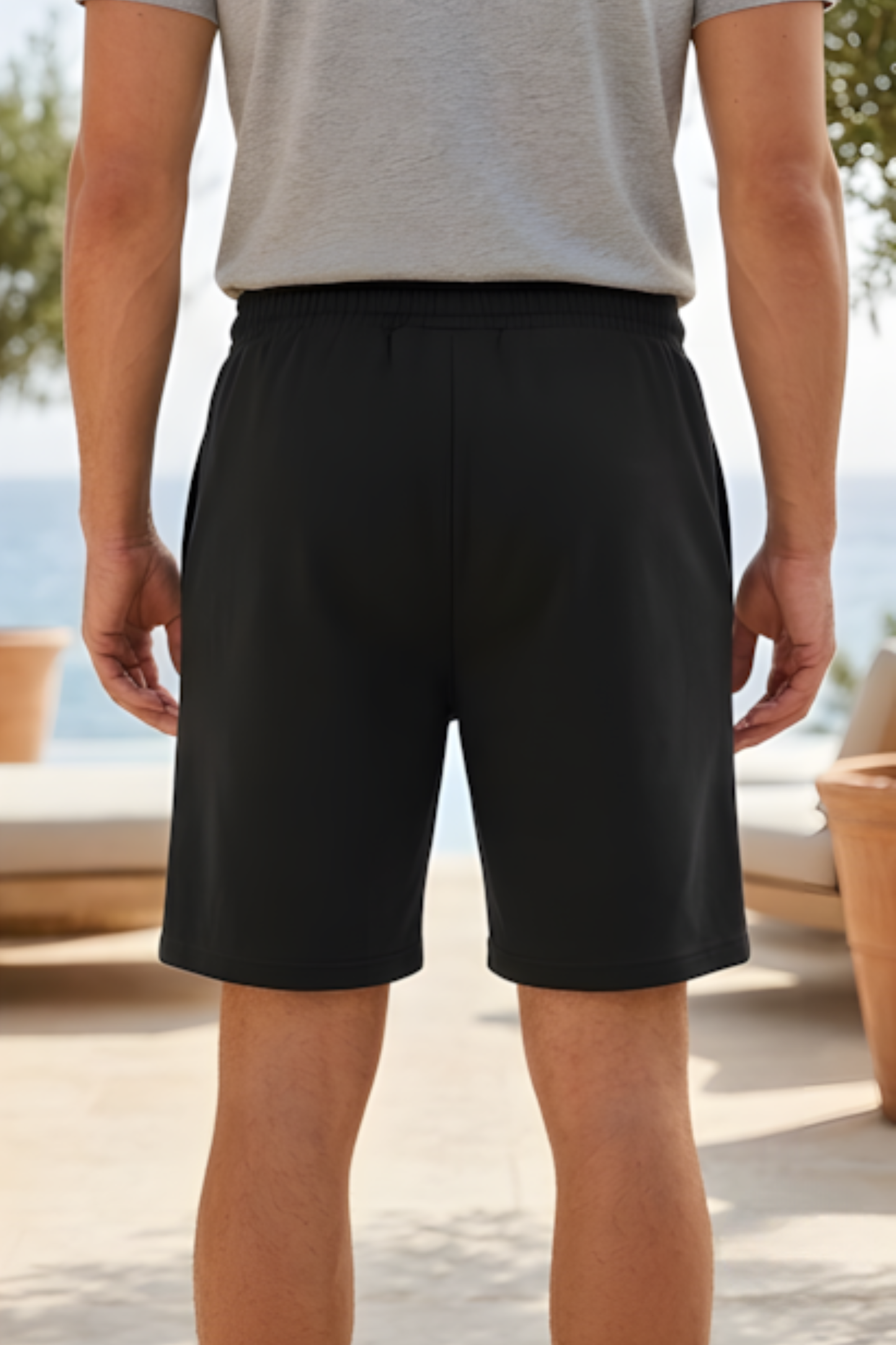 Men's Black Terry Shorts