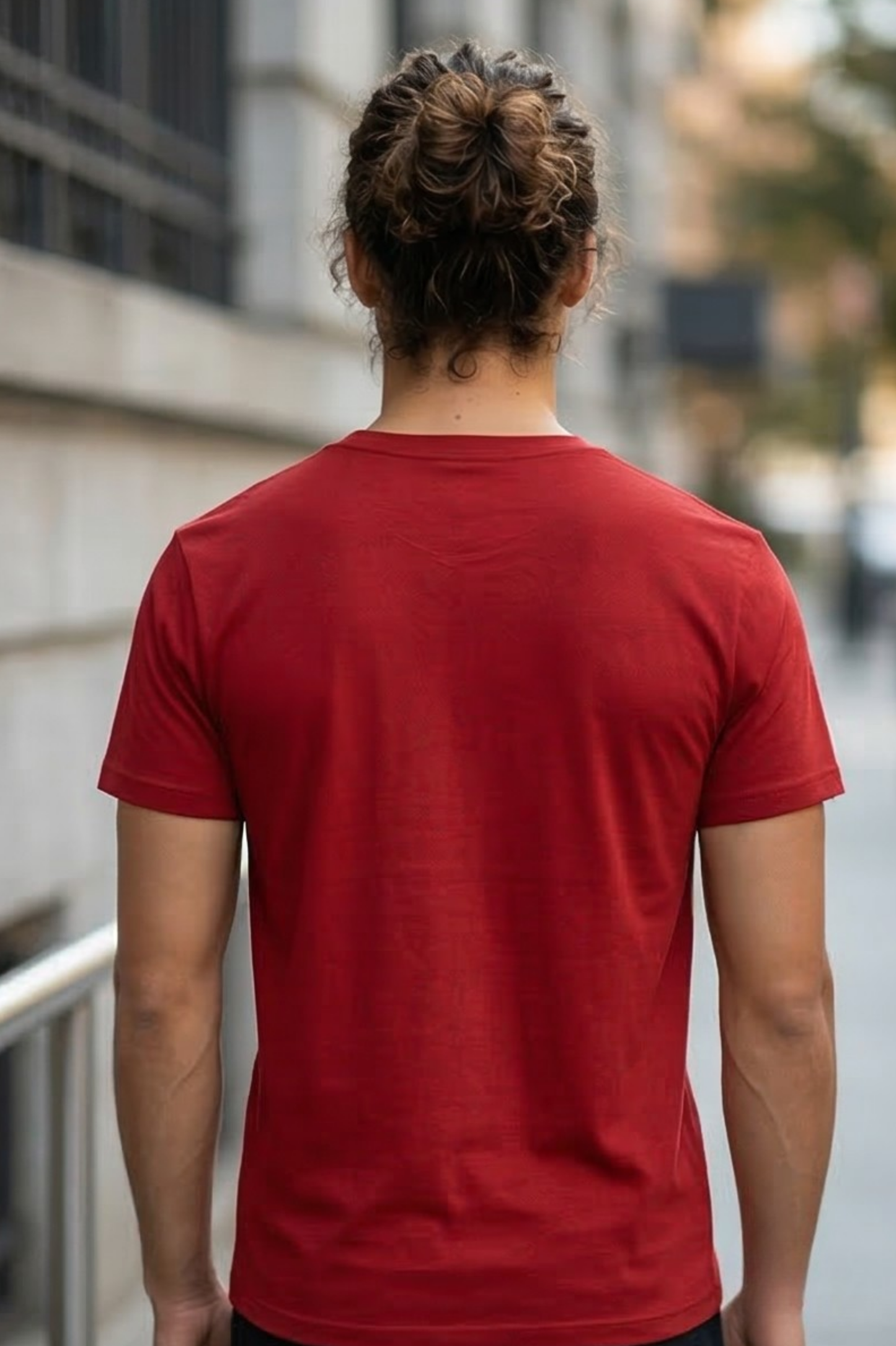 Men's Red V-Neck T-Shirt