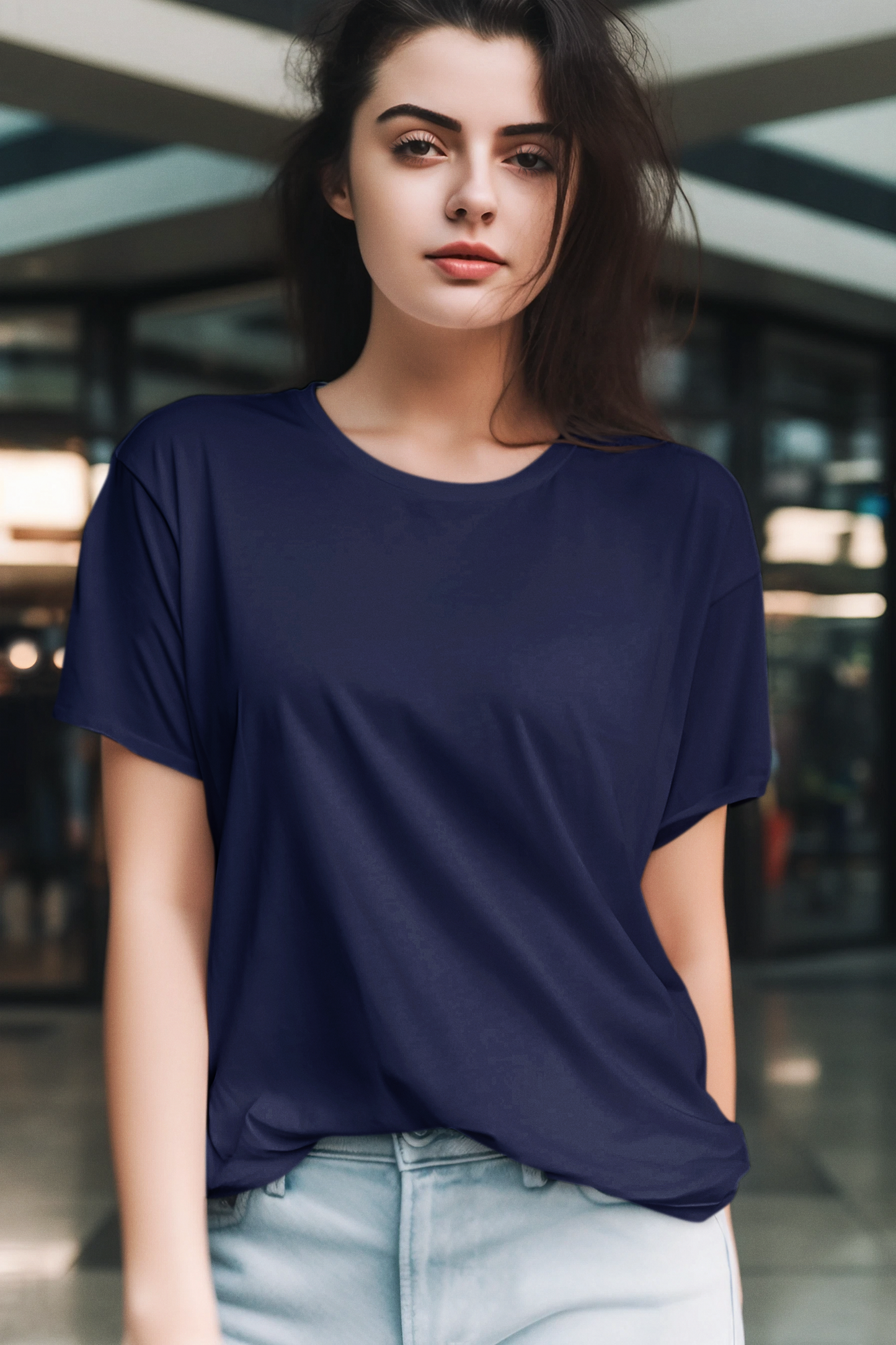 Midnight Tide Navy Blue Women's T-Shirt
