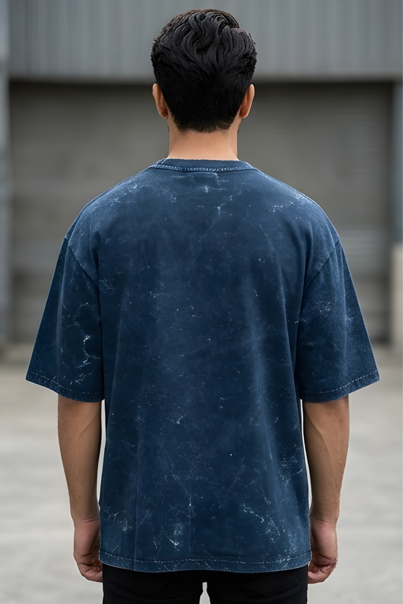 Navy Blue Acid Wash Tee