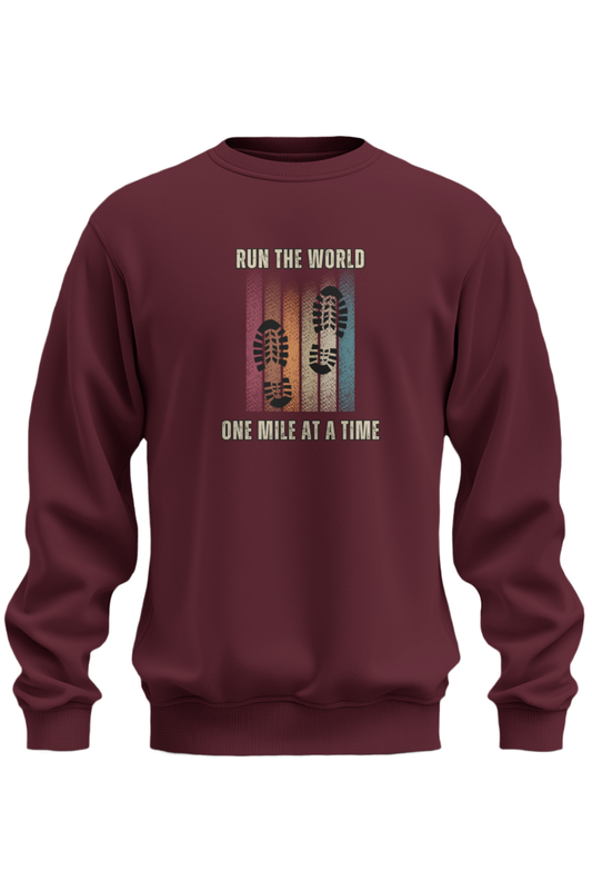 Run The World One Mile At A Time Sweatshirt - The Khoj Store