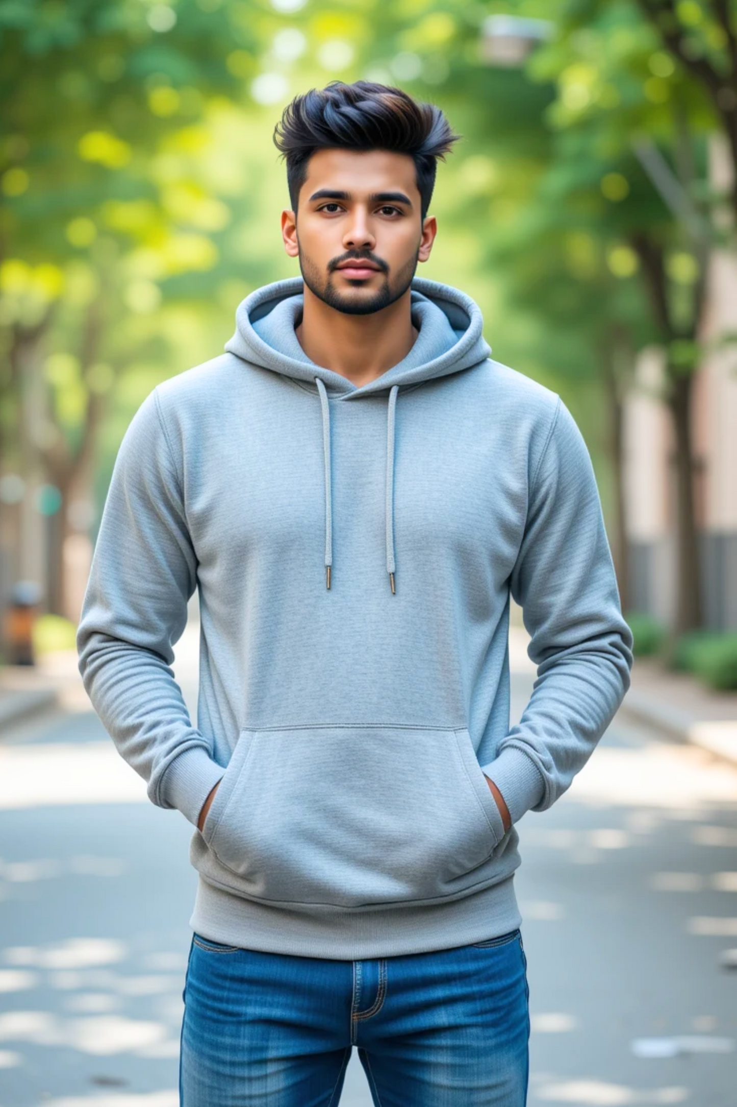 Silver Dune Grey Melange Hoodie