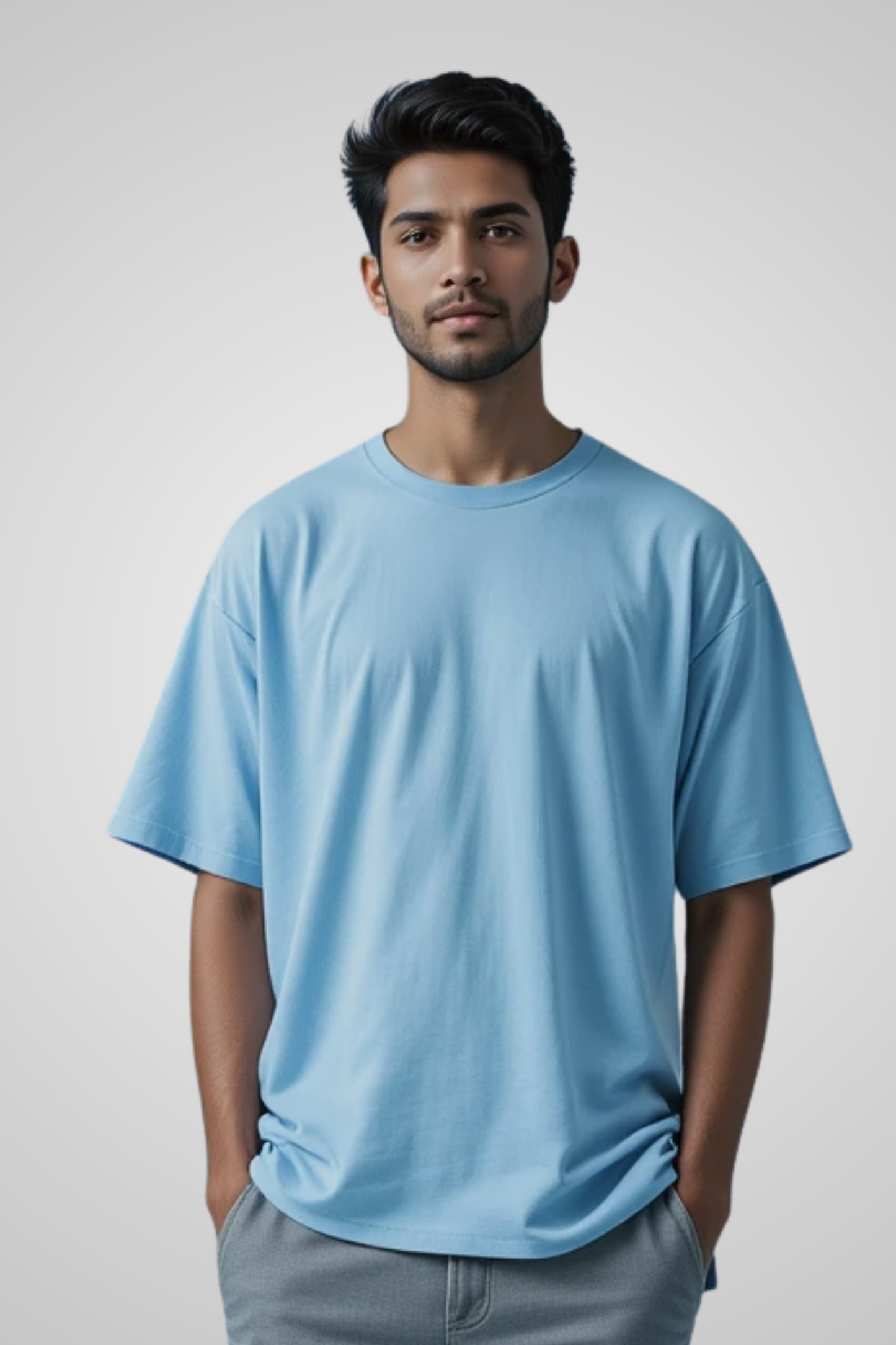 Morning Mist Baby Blue Oversized T-Shirt