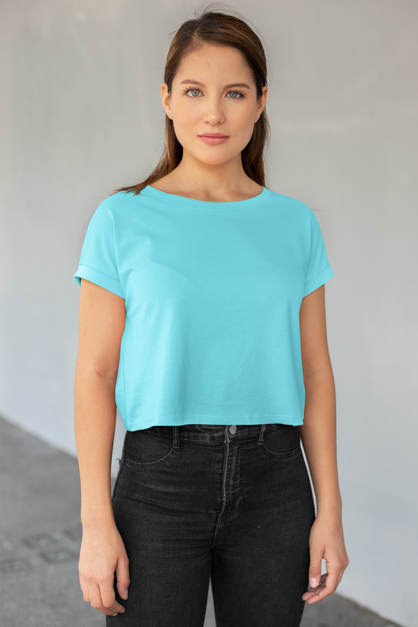 Azure Sky Blue Crop Top