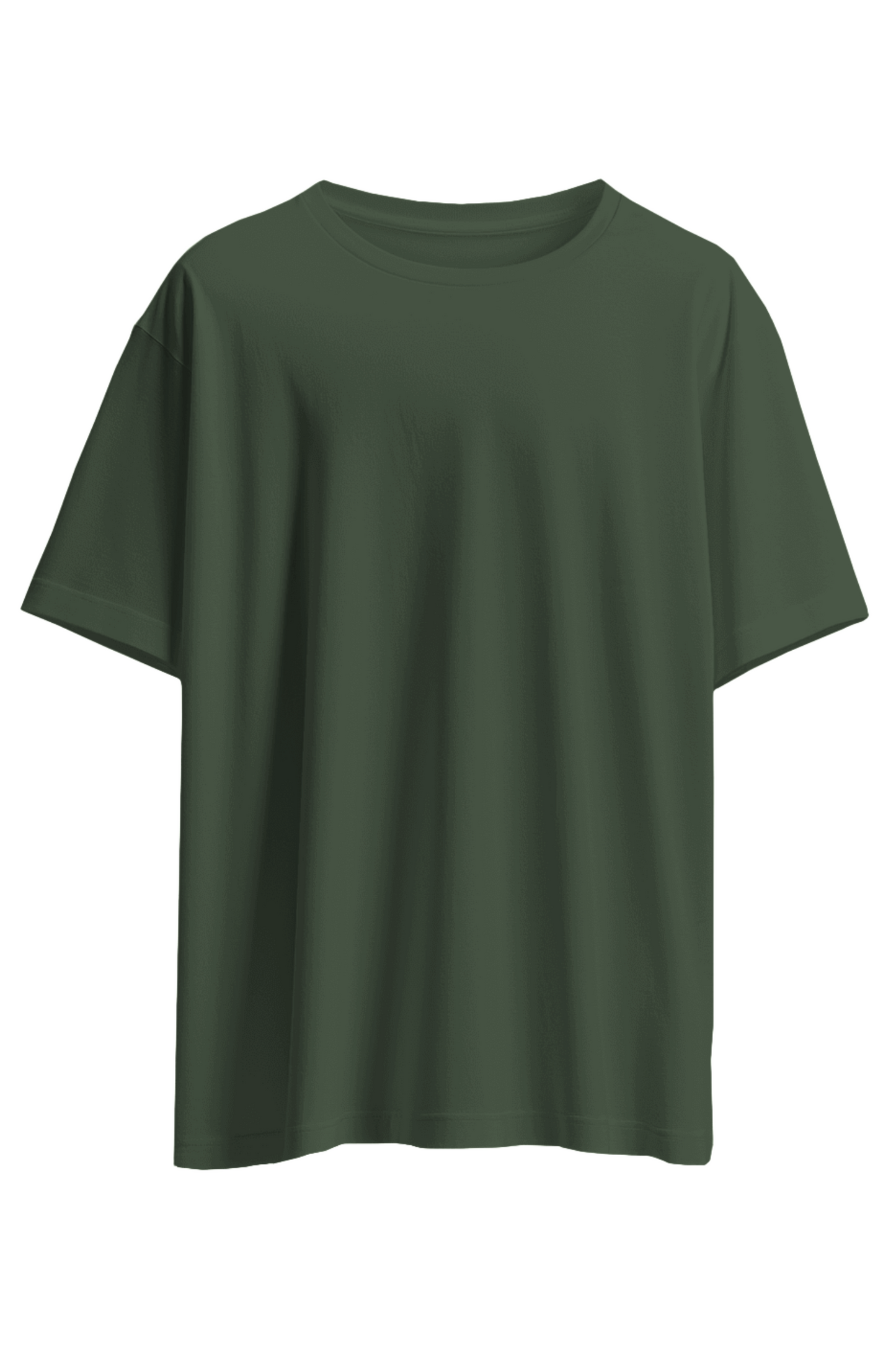 Verdant Trail Olive Green Oversized T-Shirt