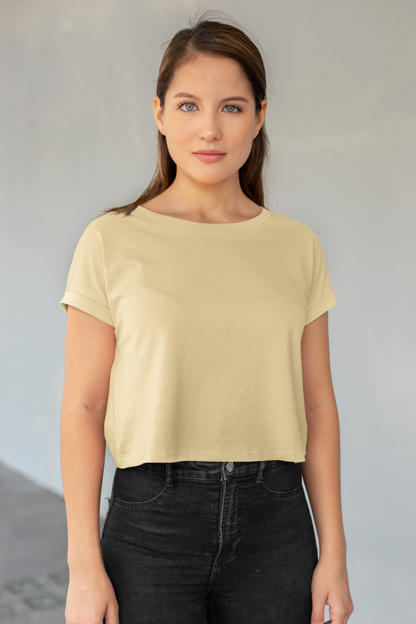 Sandy Beige Crop Top