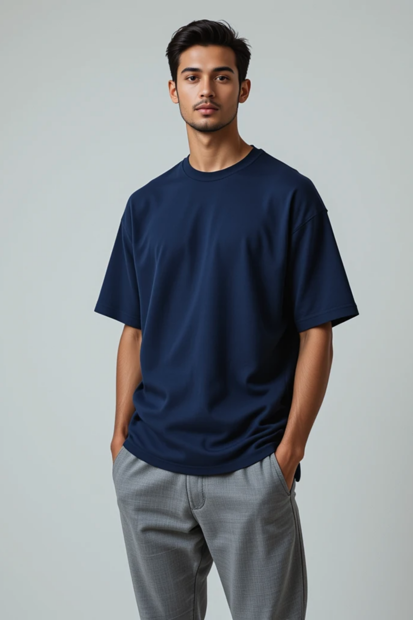 Midnight Tide Navy Blue Oversized T-Shirt
