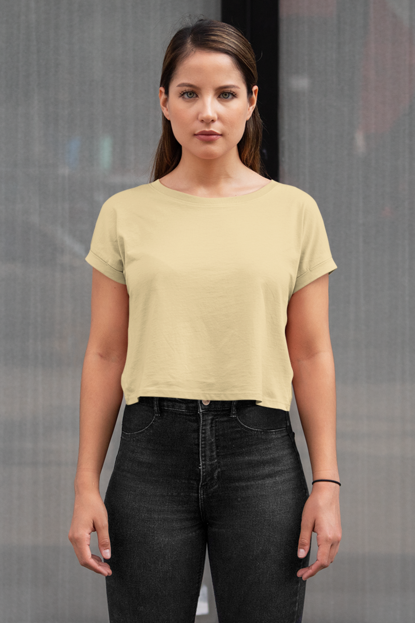 Sandy Beige Crop Top