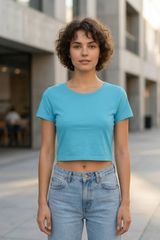 Azure Sky Blue Crop Top