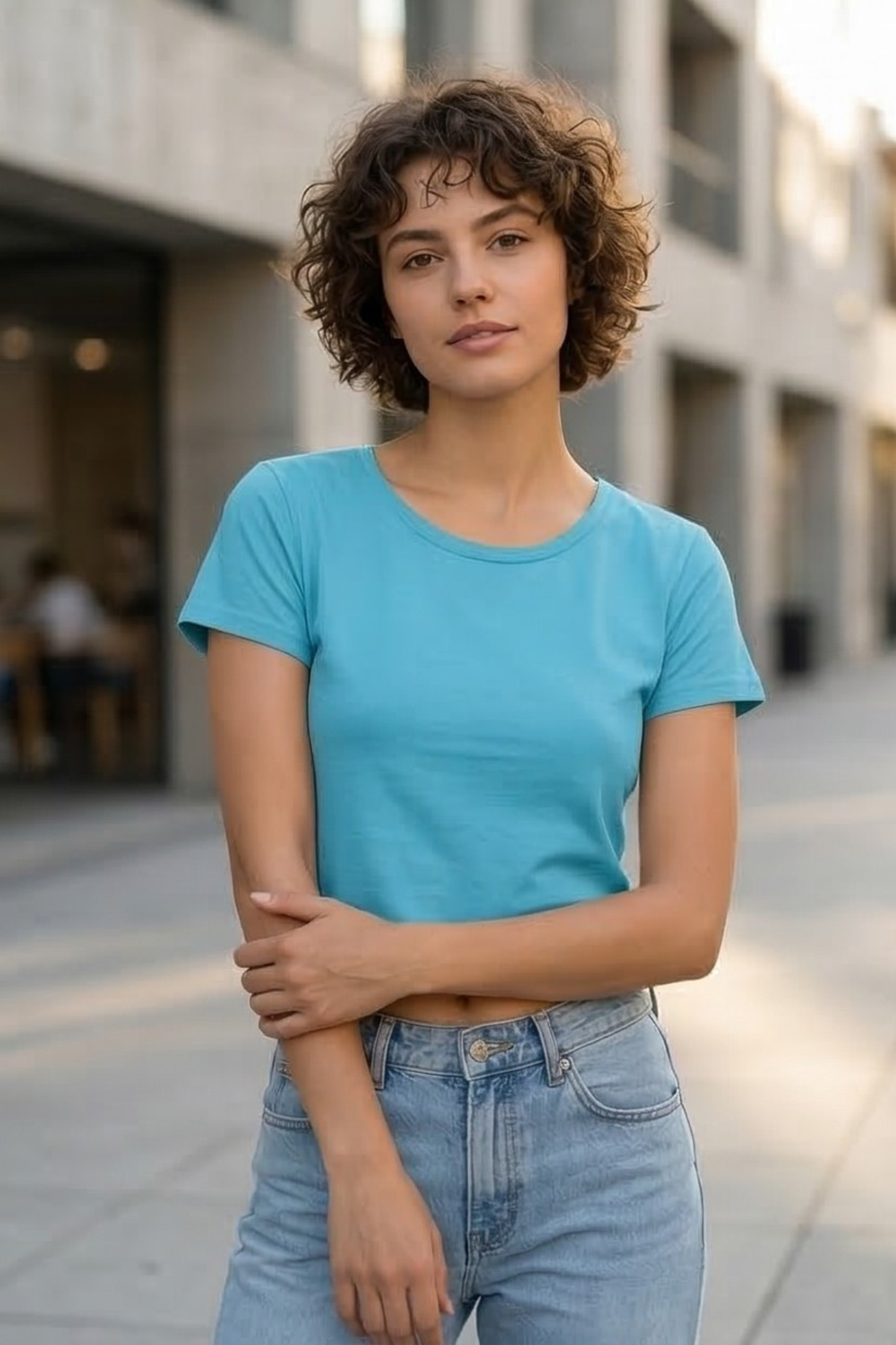 Azure Sky Blue Crop Top