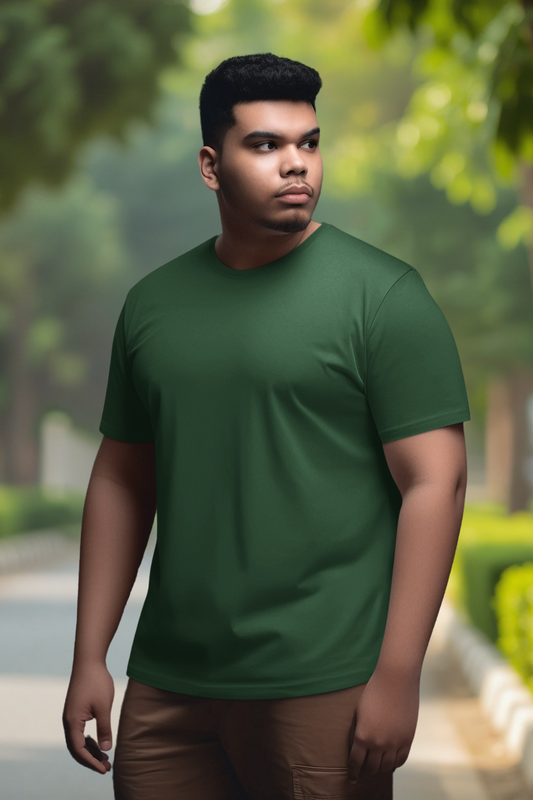 Forest Deep Bottle Green Plus Size T-Shirt