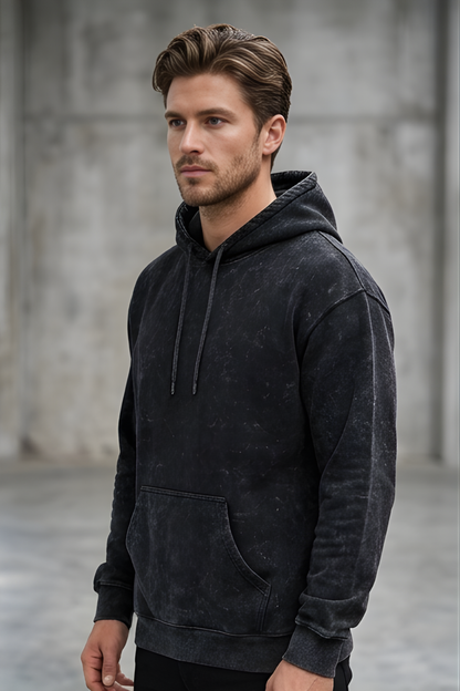 Black Acid Wash Hoodie