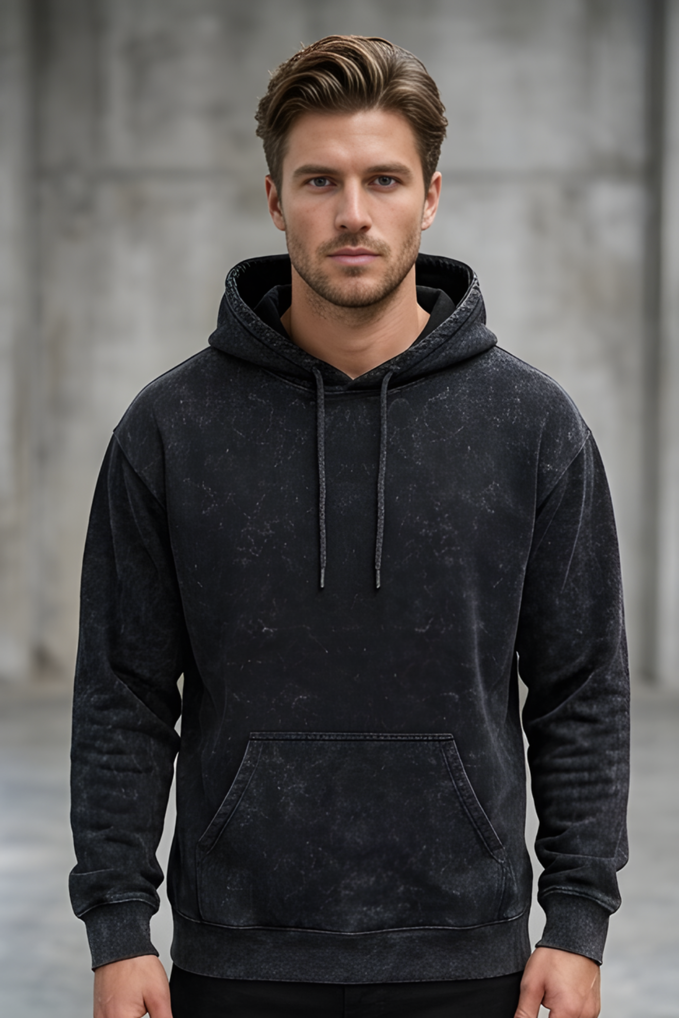 Black Acid Wash Hoodie