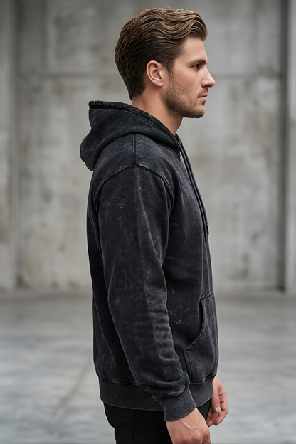 Black Acid Wash Hoodie