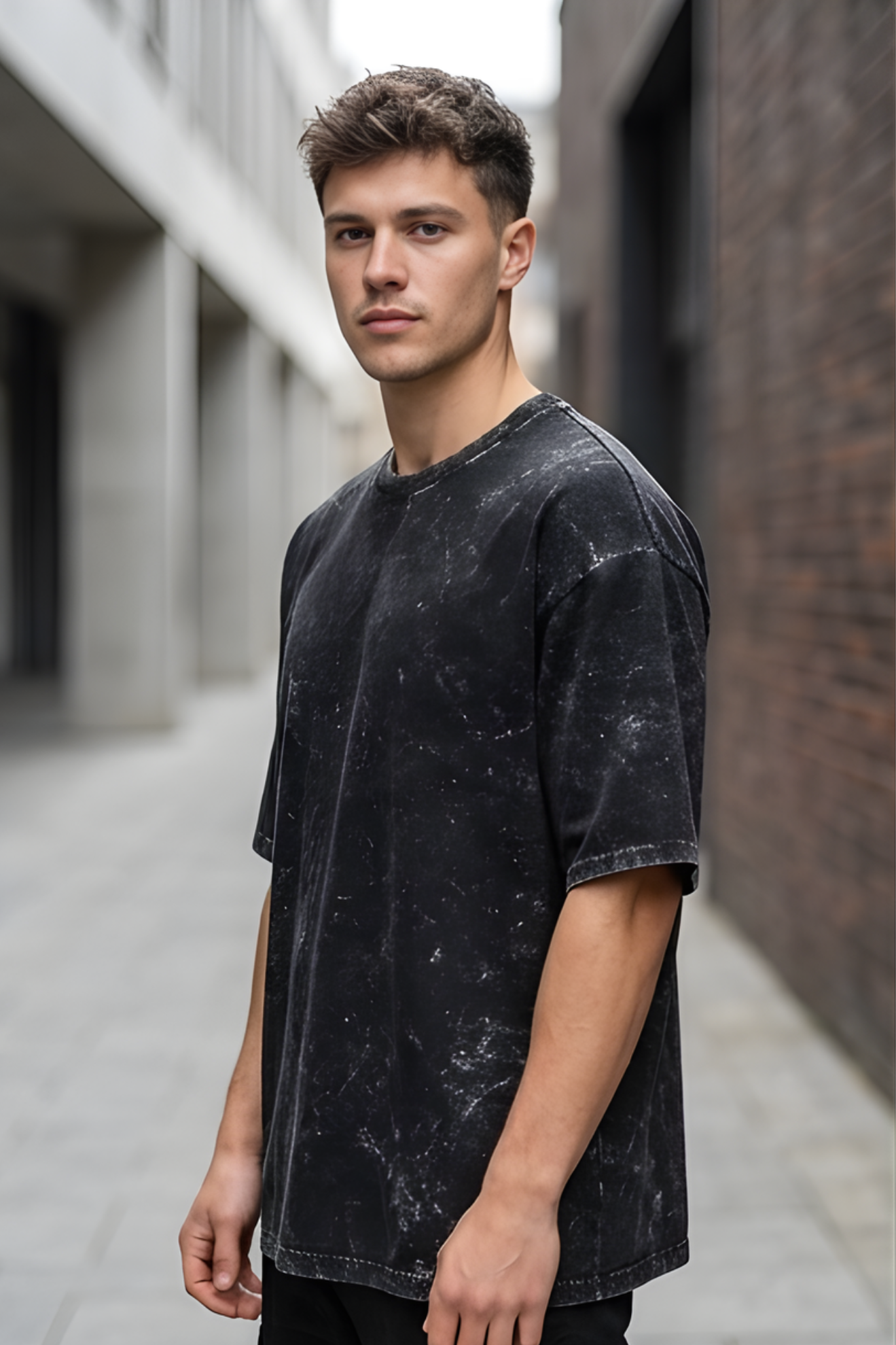 Black Acid Wash Tee