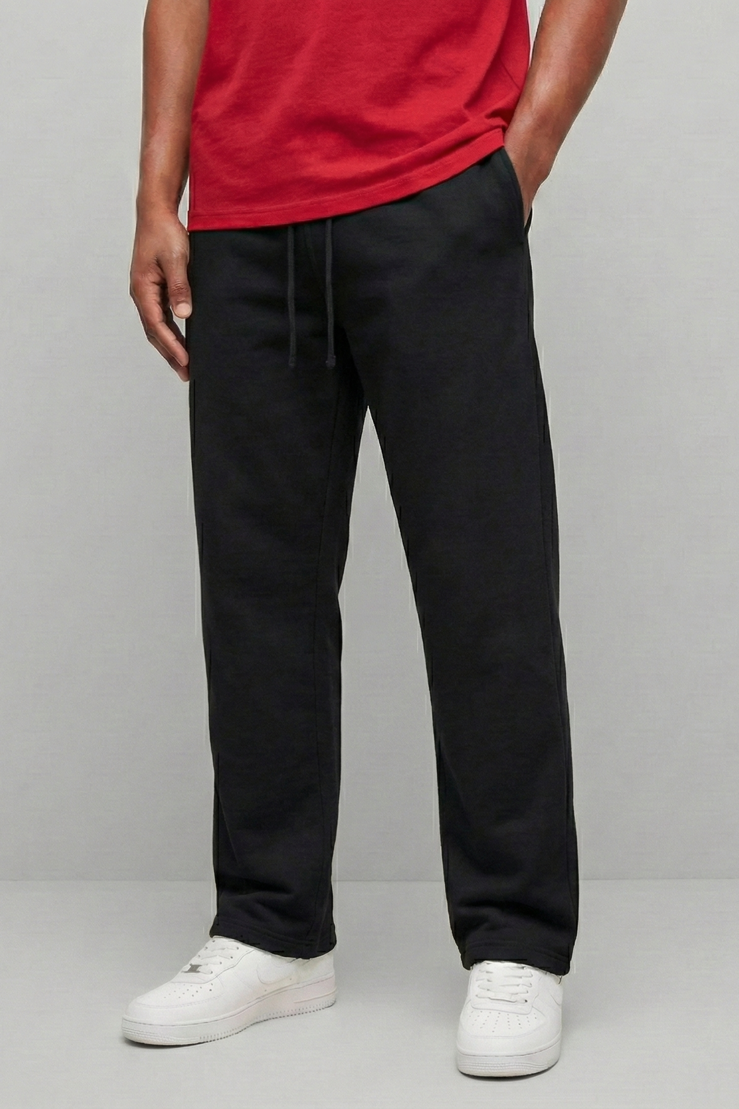 Black Terry Cotton Sweatpants