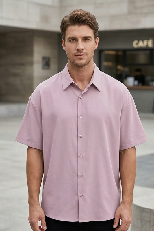 Blush Horizon Light Baby Pink Oversized Shirt