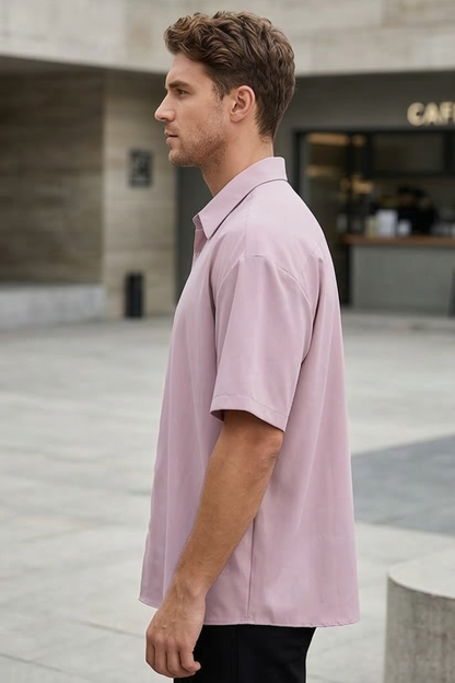 Blush Horizon Light Baby Pink Oversized Shirt