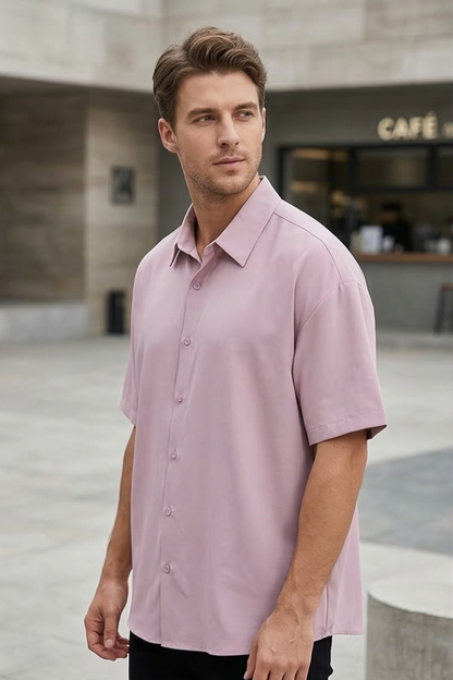 Blush Horizon Light Baby Pink Oversized Shirt