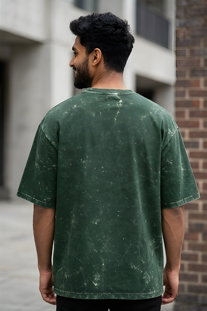 Bottle Green Acid Wash Tee