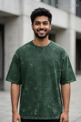 Bottle Green Acid Wash Tee