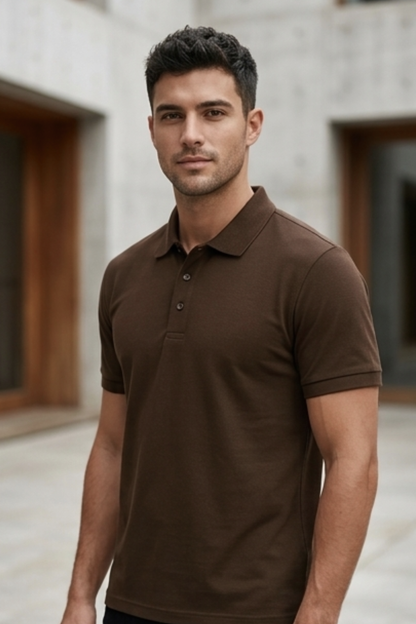 Brewed Reserve Coffee Brown Polo