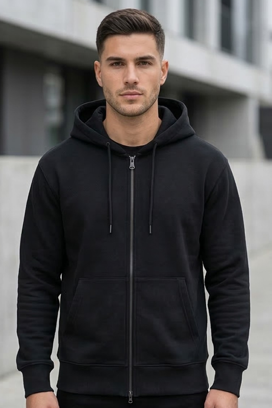 Classic Black Zipper Hoodie