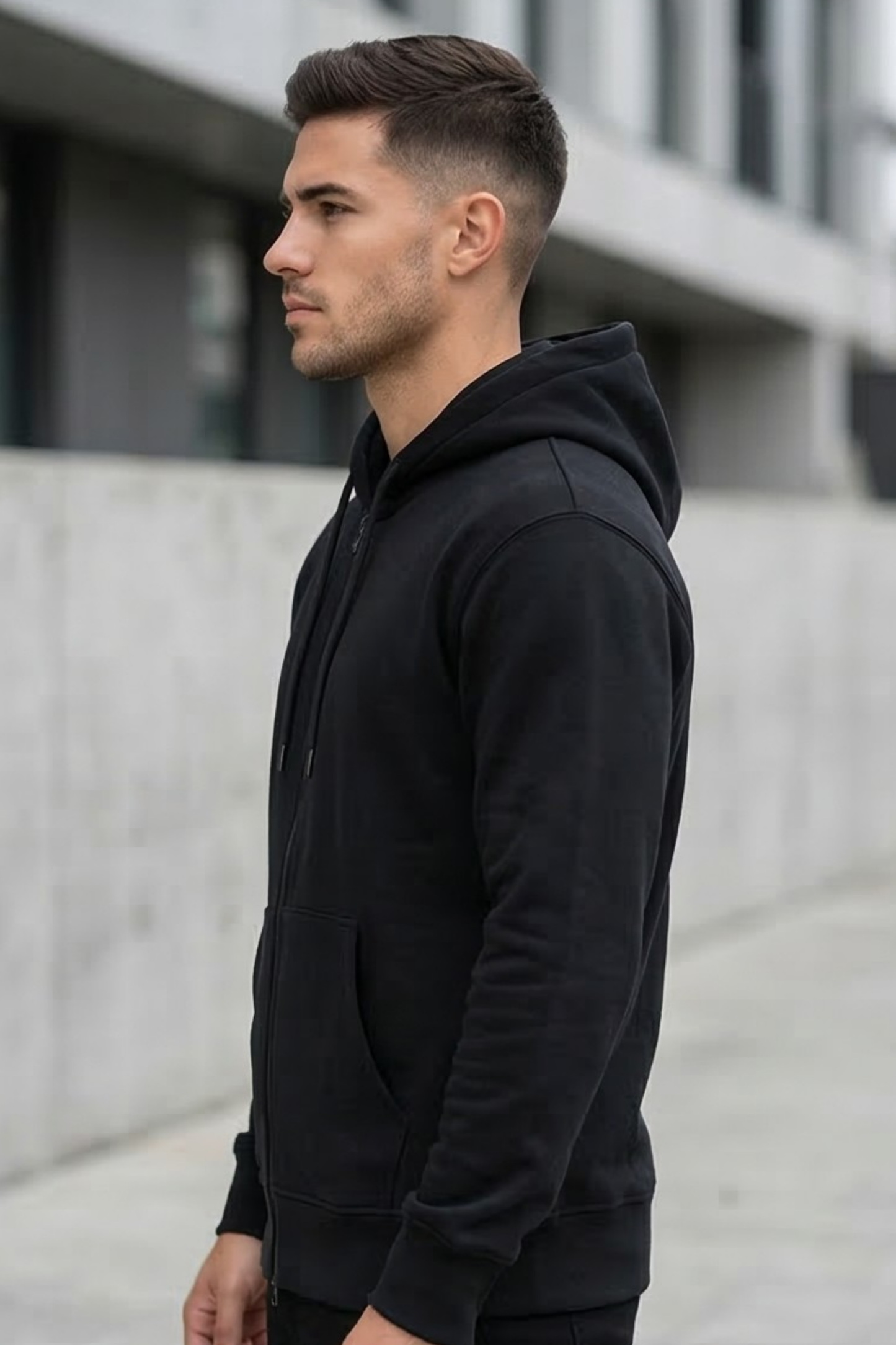 Classic Black Zipper Hoodie
