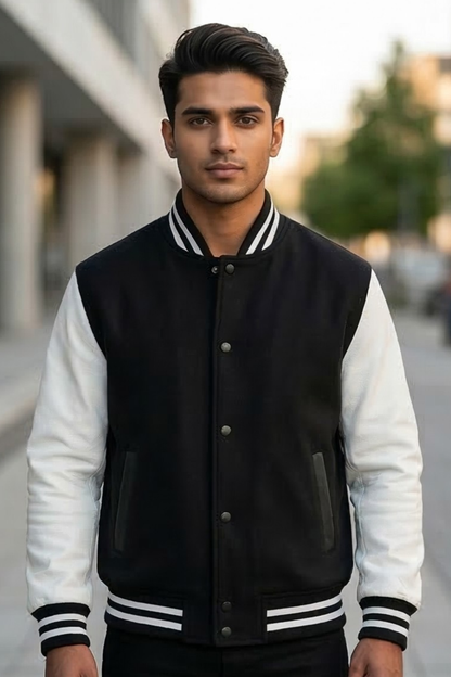Classic Black Varsity Jacket