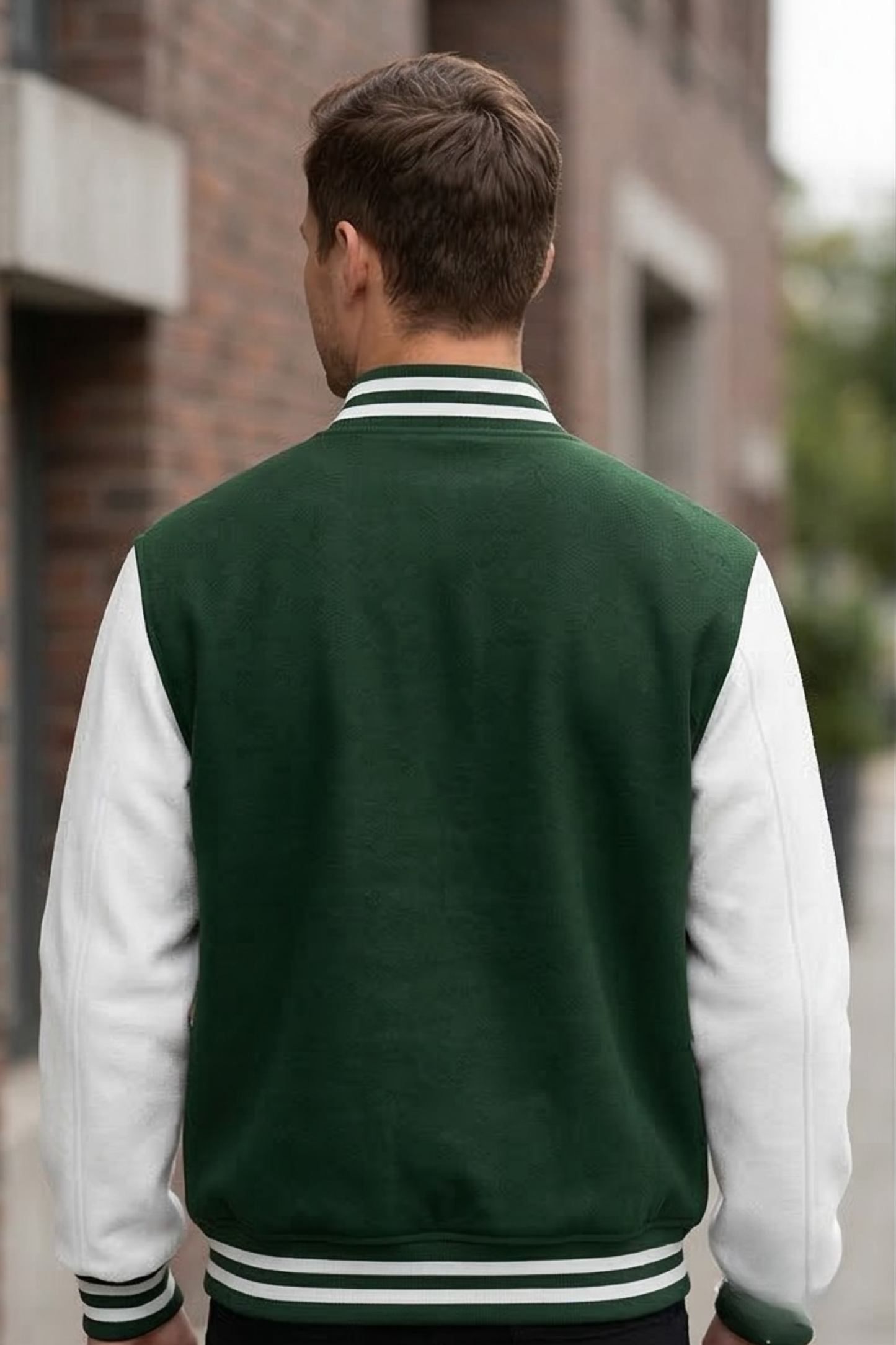 Classic Bottle Green Varsity Jacket