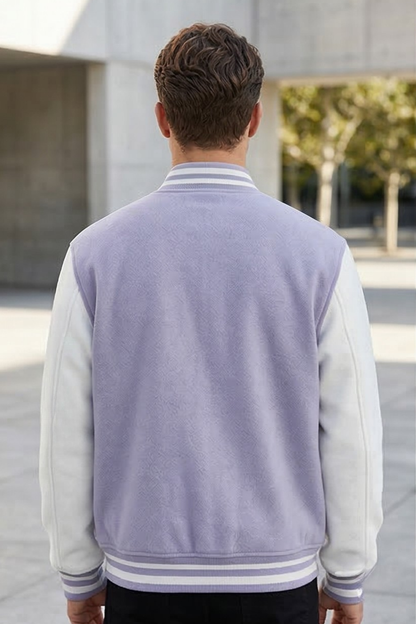 Classic Lavender Varsity Jacket