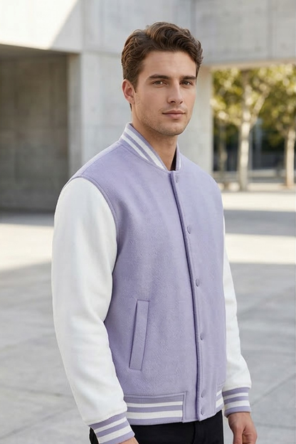 Classic Lavender Varsity Jacket
