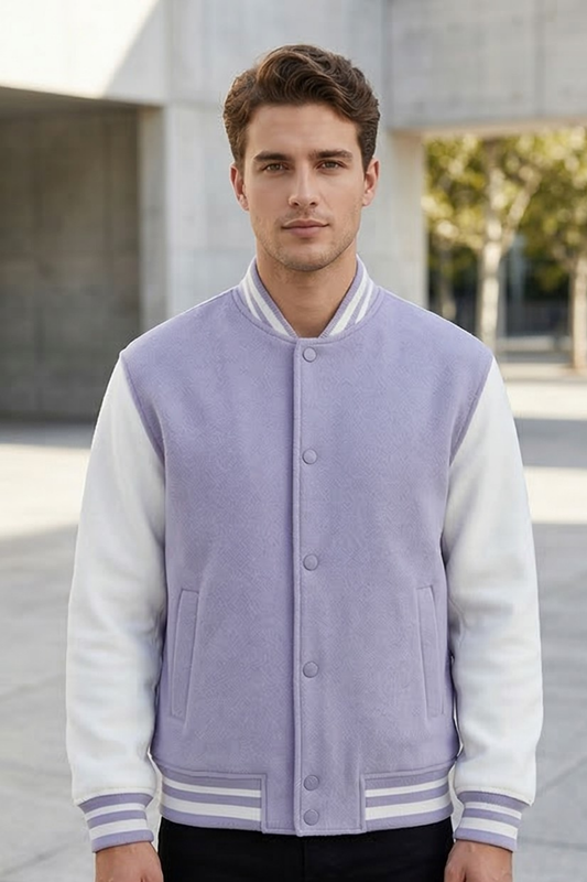 Classic Lavender Varsity Jacket