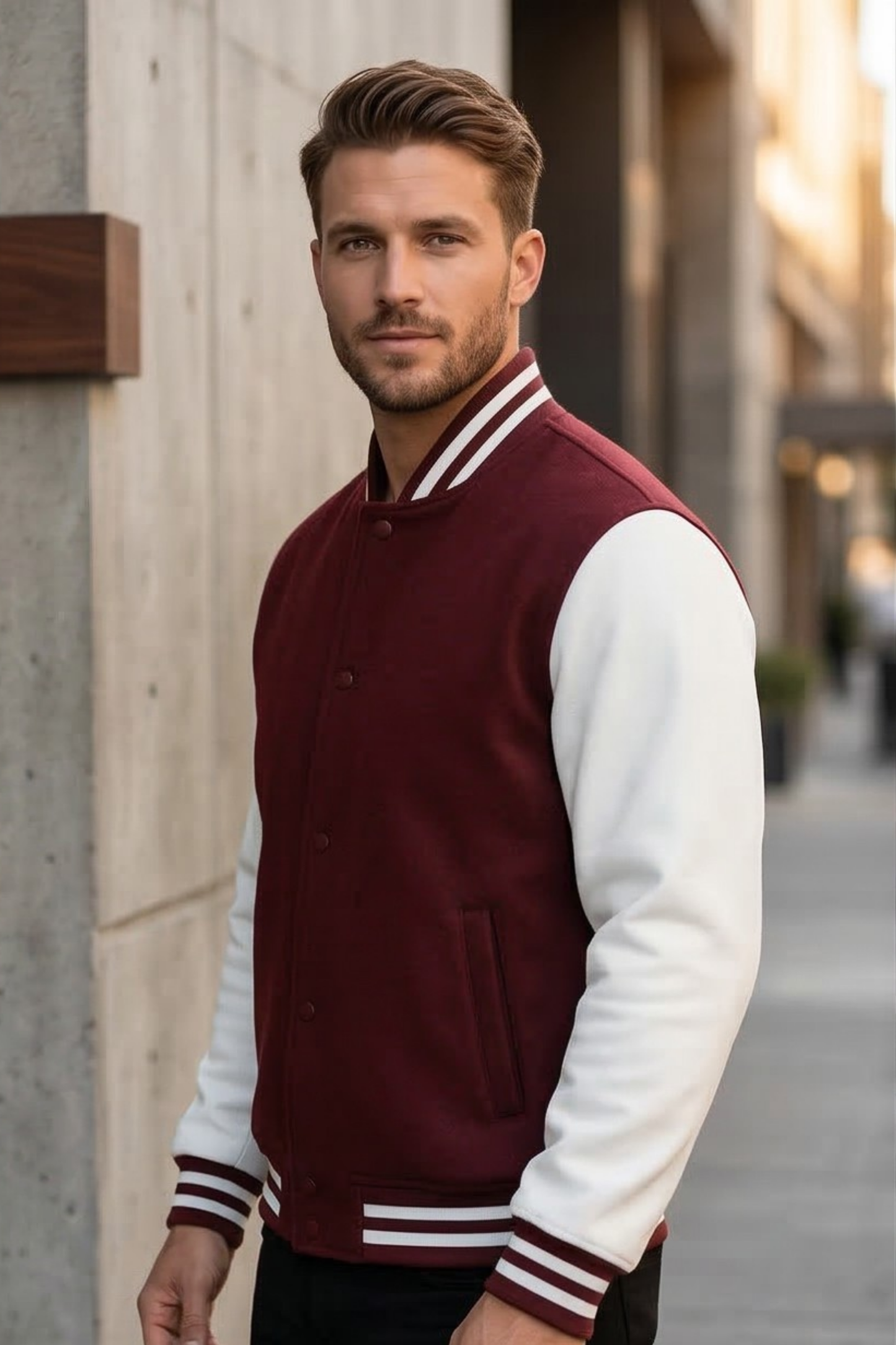 Classic Maroon Varsity Jacket