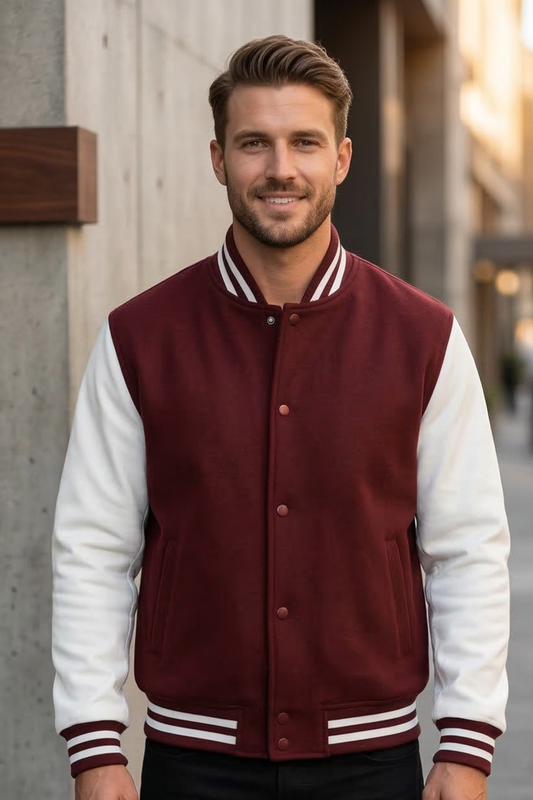 Classic Maroon Varsity Jacket