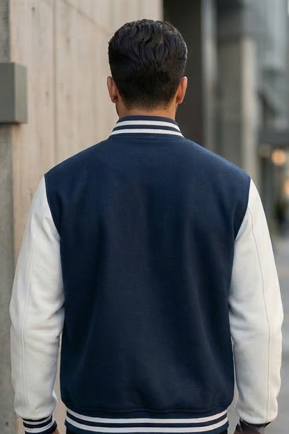 Classic Navy Blue Varsity Jacket