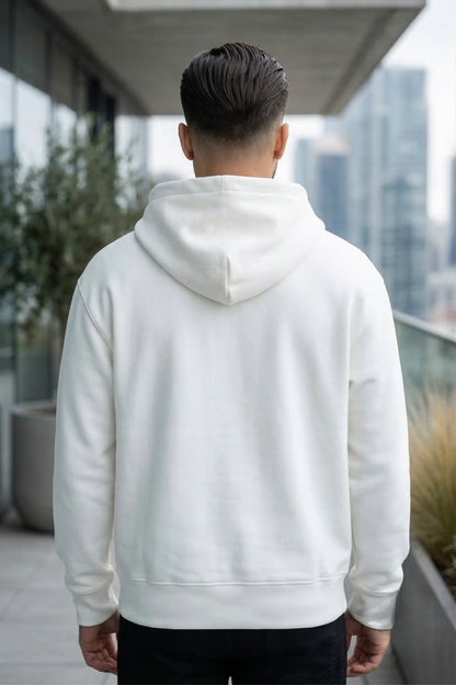 Classic White Zipper Hoodie