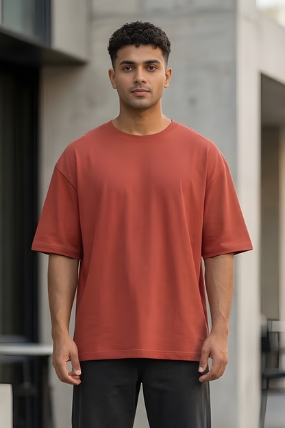 Coral Horizon Oversized T-Shirt