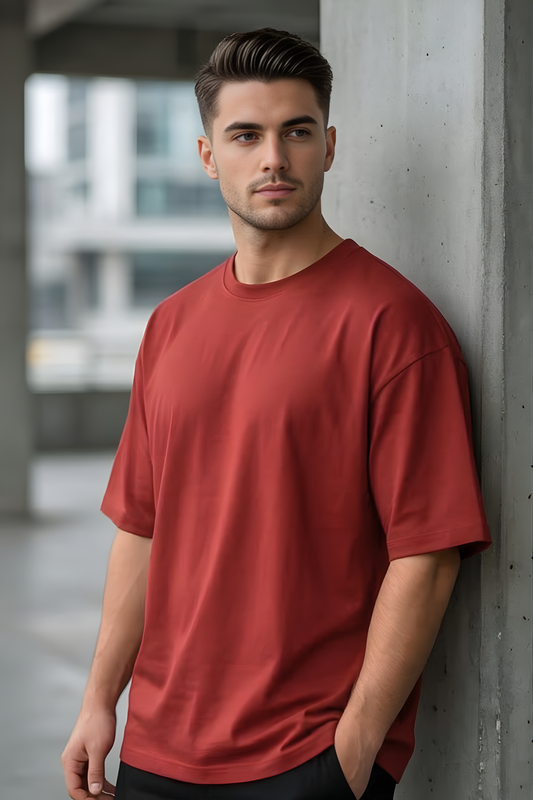 Fireside Blaze Red Oversized T-Shirt