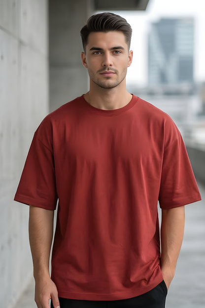 Fireside Blaze Red Oversized T-Shirt