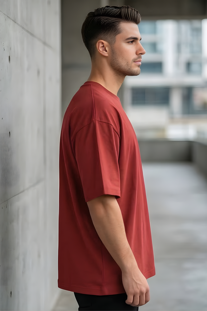 Fireside Blaze Red Oversized T-Shirt